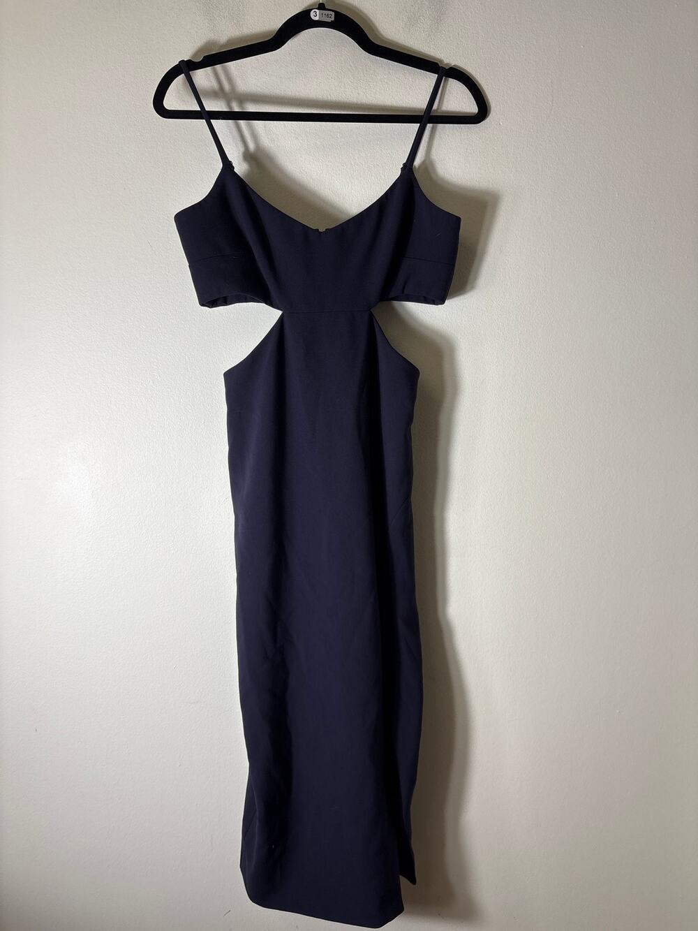 Likely Navy Spaghetti Strap Column Midi Dress Sz 6